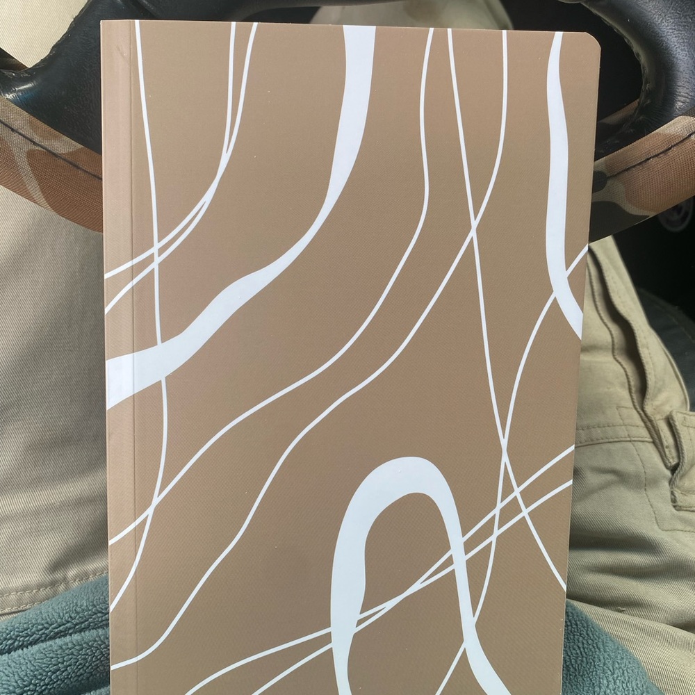 Brown and White Abstract Notebook